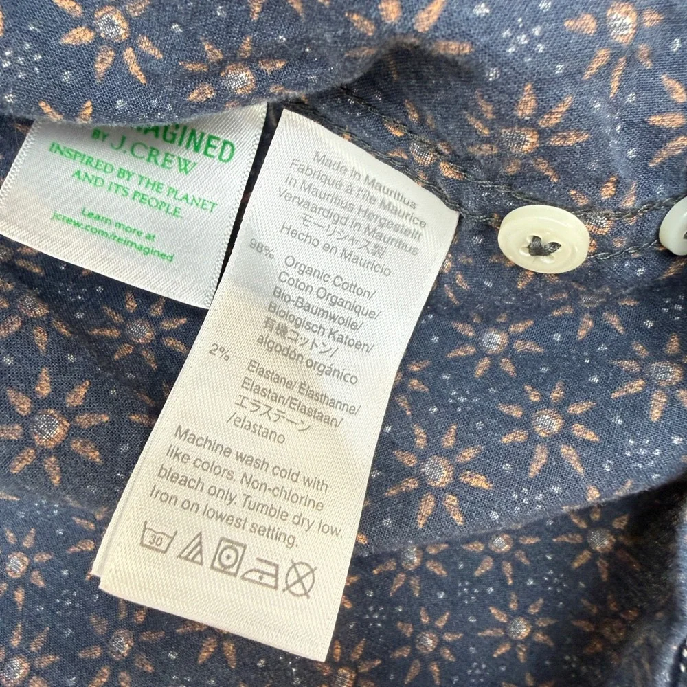 J. Crew Button Down Shirts Men Medium Navy‎ Blue Polka Dot & Floral Lot of 2